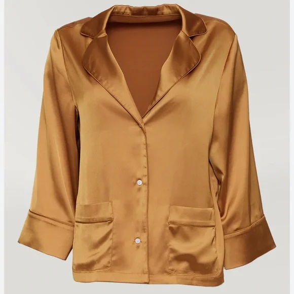 CARBON38 Satin Resort Top in Rust - Picture 1 of 11